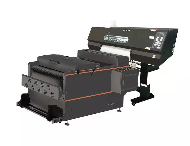 GD T-shirt Digital Heat Transfer System: Model GD-6202 with I3200 print heads, 24.4in. printing width, and CMYK+W transfer pigment ink.