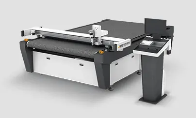 JWEI BK03II-2516-RM: Digital cutting table designed for precision cutting of carpets and mats.