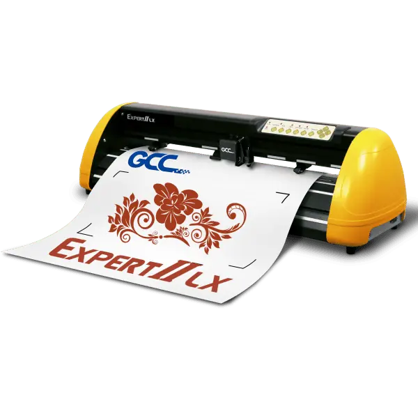 GCC Expert II Vinyl Cutter: High-speed cutting, precision force, and 3-meter tracking for eye-catching graphics.