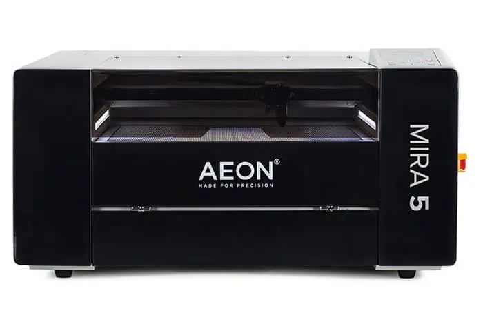 AEON Laser USA MIRA 5: CO2 desktop laser cutting machine for precision crafting.